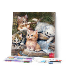 Cargar imagen en el visor de la galería, Punto De Cruz Diamante - Punto De Cruz Diamante - Gatitos Jugadores - Figuredart - Gatos Mascotas Punto De Cruz Diamante Animales