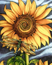 Cargar imagen en el visor de la galería, Punto De Cruz Diamante - Punto De Cruz Diamante - Libélula Y Girasol - Figuredart - Flores Mascotas Punto De Cruz Diamante Animales Punto