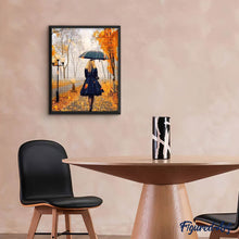 Cargar imagen en el visor de la galería, Punto de Cruz Diamante - Diamond Painting - Mujer en la lluvia 40x50cm con bastidor montado