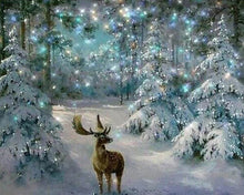 Cargar imagen en el visor de la galería, Punto De Cruz Diamante - Punto De Cruz Diamante - Reno De La Nieve - Figuredart - Invierno Mascotas Paisajes Punto De Cruz Diamante Animales