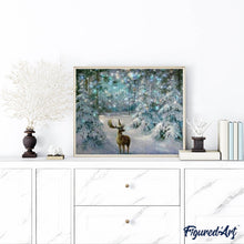 Cargar imagen en el visor de la galería, Punto De Cruz Diamante - Punto De Cruz Diamante - Reno De La Nieve - Figuredart - Invierno Mascotas Paisajes Punto De Cruz Diamante Animales
