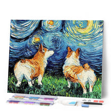 Cargar imagen en el visor de la galería, Diamond Painting - Perro y cielo estrellado