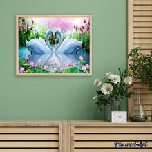 Cargar imagen en el visor de la galería, Punto De Cruz Diamante - Punto De Cruz Diamante - Los Cisnes Del Amor - Figuredart - Cisnes Mascotas Punto De Cruz Diamante Animales