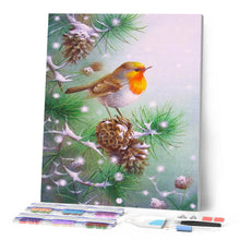 Cargar imagen en el visor de la galería, Diamond Painting - Pequeños conos de pájaros y pinos