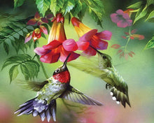 Cargar imagen en el visor de la galería, Diamond Painting - Colibri y sus flores
