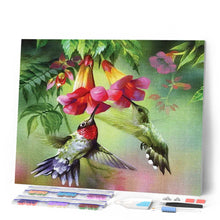 Cargar imagen en el visor de la galería, Diamond Painting - Colibri y sus flores