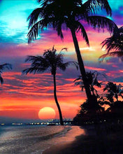 Cargar imagen en el visor de la galería, Diamond Painting - Puesta de sol en una isla celestial