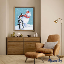 Cargar imagen en el visor de la galería, Diamond Painting - Pingüinos y oso de navidad