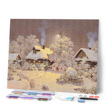 Cargar imagen en el visor de la galería, Diamond Painting - Casas bajo la nieve en invierno