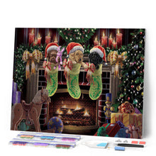 Cargar imagen en el visor de la galería, Diamond Painting - Trío de perros de navidad