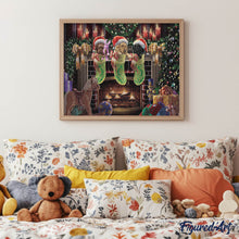 Cargar imagen en el visor de la galería, Diamond Painting - Trío de perros de navidad