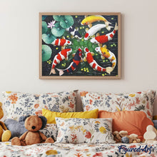 Cargar imagen en el visor de la galería, Diamond Painting - Carpas Koi desde arriba
