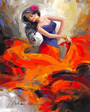 Cargar imagen en el visor de la galería, Diamond Painting - Bailaora en vestido largo