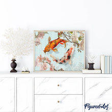 Cargar imagen en el visor de la galería, Diamond Painting - Dos carpas Koi
