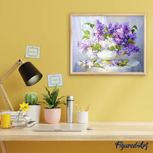 Cargar imagen en el visor de la galería, Diamond Painting - Jarrón de flores en un mantel