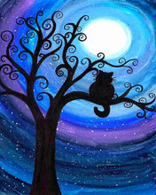 Cargar imagen en el visor de la galería, Diamond Painting - Gato de noche en una rama