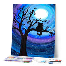 Cargar imagen en el visor de la galería, Diamond Painting - Gato de noche en una rama