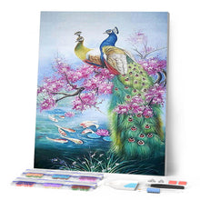 Cargar imagen en el visor de la galería, Diamond Painting - Pavos reales en su rama