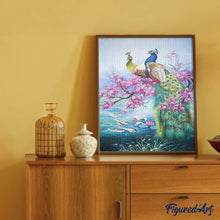 Cargar imagen en el visor de la galería, Diamond Painting - Pavos reales en su rama