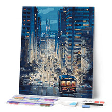 Cargar imagen en el visor de la galería, Diamond Painting - Tranvía en la ciudad