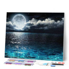 Cargar imagen en el visor de la galería, Punto De Cruz Diamante - Punto De Cruz Diamante - Luna Llena Y Reflexiones Mar - Figuredart - Paisajes Punto De Cruz Diamante Paisajes