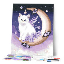 Cargar imagen en el visor de la galería, Diamond Painting - Gato y luna creciente