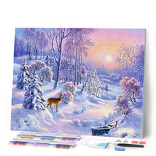 Cargar imagen en el visor de la galería, Diamond Painting - Ciervo en invierno