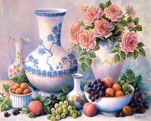 Cargar imagen en el visor de la galería, Punto De Cruz Diamante - Punto De Cruz Diamante - Jarrones Y Frutas - Figuredart - Cocina Flores Punto De Cruz Diamante Cocina Punto De Cruz