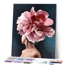 Cargar imagen en el visor de la galería, Diamond Painting - Mujer y flor grande