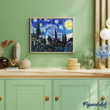 Cargar imagen en el visor de la galería, Diamond Painting - Ciudad y noche estrellada