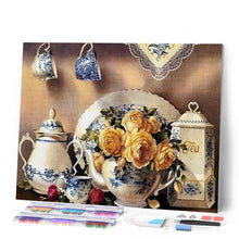 Cargar imagen en el visor de la galería, Punto De Cruz Diamante - Punto De Cruz Diamante - Servicio De Té - Figuredart - Cocina Punto De Cruz Diamante Cocina