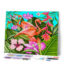 Cargar imagen en el visor de la galería, Diamond Painting - Flamencos rosas entre las hojas