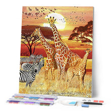Cargar imagen en el visor de la galería, Diamond Painting - Jirafas y cebras