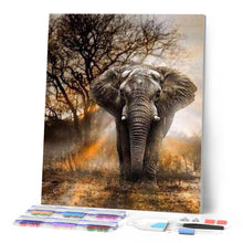 Cargar imagen en el visor de la galería, Punto De Cruz Diamante - Punto De Cruz Diamante - Elefante En La Sabana - Figuredart - Elefantes Mascotas Punto De Cruz Diamante Animales