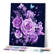 Cargar imagen en el visor de la galería, Punto De Cruz Diamante - Punto De Cruz Diamante - Flores Y Mariposas Púrpura - Figuredart - Flores Mariposas Mascotas Punto De Cruz