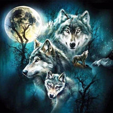 Cargar imagen en el visor de la galería, Punto De Cruz Diamante - Punto De Cruz Diamante - Lobo Y Luna Llena - Figuredart - Conejos Lobos Mascotas Punto De Cruz Diamante Animales