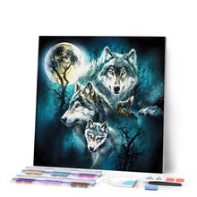 Cargar imagen en el visor de la galería, Punto De Cruz Diamante - Punto De Cruz Diamante - Lobo Y Luna Llena - Figuredart - Conejos Lobos Mascotas Punto De Cruz Diamante Animales