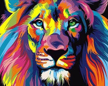 Cargar imagen en el visor de la galería, Punto De Cruz Diamante - Punto De Cruz Diamante - León Del Arte Pop - Figuredart - Arte Pop Leones Mascotas Punto De Cruz Diamante Animales
