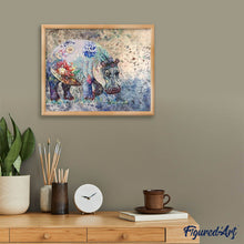 Cargar imagen en el visor de la galería, Punto De Cruz Diamante - Punto De Cruz Diamante - Hipopótamo Y Flores - Figuredart - Flores Mascotas Punto De Cruz Diamante Animales Punto