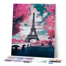 Cargar imagen en el visor de la galería, Punto De Cruz Diamante - Punto De Cruz Diamante - Flores De La Torre Eiffel - Figuredart - Ciudad Flores Punto De Cruz Diamante Ciudades
