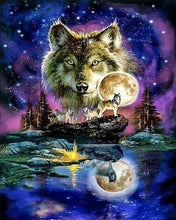 Cargar imagen en el visor de la galería, Punto De Cruz Diamante - Punto De Cruz Diamante - Lobos Y Cielo Lunar - Figuredart - Conejos Lobos Mascotas Punto De Cruz Diamante Animales