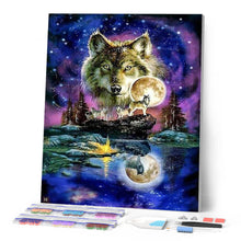 Cargar imagen en el visor de la galería, Punto De Cruz Diamante - Punto De Cruz Diamante - Lobos Y Cielo Lunar - Figuredart - Conejos Lobos Mascotas Punto De Cruz Diamante Animales
