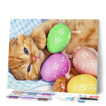 Cargar imagen en el visor de la galería, Punto De Cruz Diamante - Punto De Cruz Diamante - Gato Y Huevos - Figuredart - Gatos Mascotas Punto De Cruz Diamante Animales