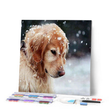 Cargar imagen en el visor de la galería, Punto De Cruz Diamante - Punto De Cruz Diamante - Perro En La Nieve - Figuredart - Invierno Mascotas Perros Punto De Cruz Diamante Animales