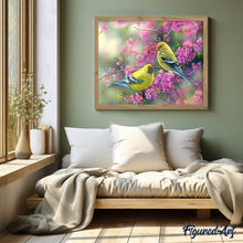 Cargar imagen en el visor de la galería, Punto De Cruz Diamante - Punto De Cruz Diamante - Rama Con Flores Sobre Las Aves - Figuredart - Mascotas Punto De Cruz Diamante Animales
