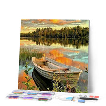Cargar imagen en el visor de la galería, Punto De Cruz Diamante - Punto De Cruz Diamante - Barco En El Lago - Figuredart - Punto De Cruz Diamante Barcos