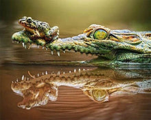 Cargar imagen en el visor de la galería, Punto De Cruz Diamante - Punto De Cruz Diamante - Rana Y Cocodrilo - Figuredart - Mascotas Punto De Cruz Diamante Animales Ranas