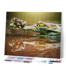 Cargar imagen en el visor de la galería, Punto De Cruz Diamante - Punto De Cruz Diamante - Rana Y Cocodrilo - Figuredart - Mascotas Punto De Cruz Diamante Animales Ranas