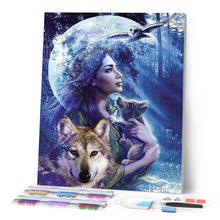 Cargar imagen en el visor de la galería, Punto De Cruz Diamante - Punto De Cruz Diamante - Maderas Mujeres Y Wolf - Figuredart - Conejos Lobos Mascotas Punto De Cruz Diamante