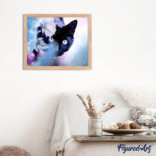 Cargar imagen en el visor de la galería, Punto De Cruz Diamante - Punto De Cruz Diamante - Gato Y Flor - Figuredart - Gatos Mascotas Punto De Cruz Diamante Animales